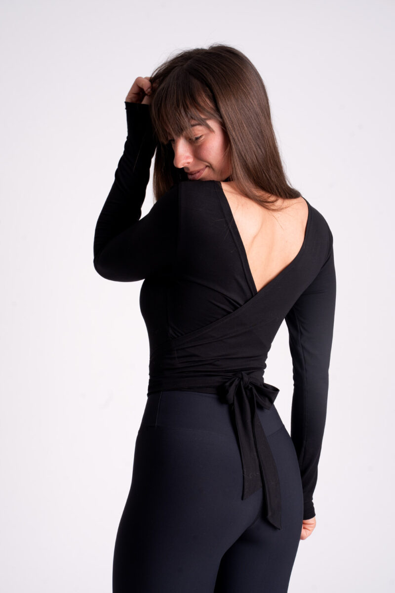 Wrap top - Tencel čierny